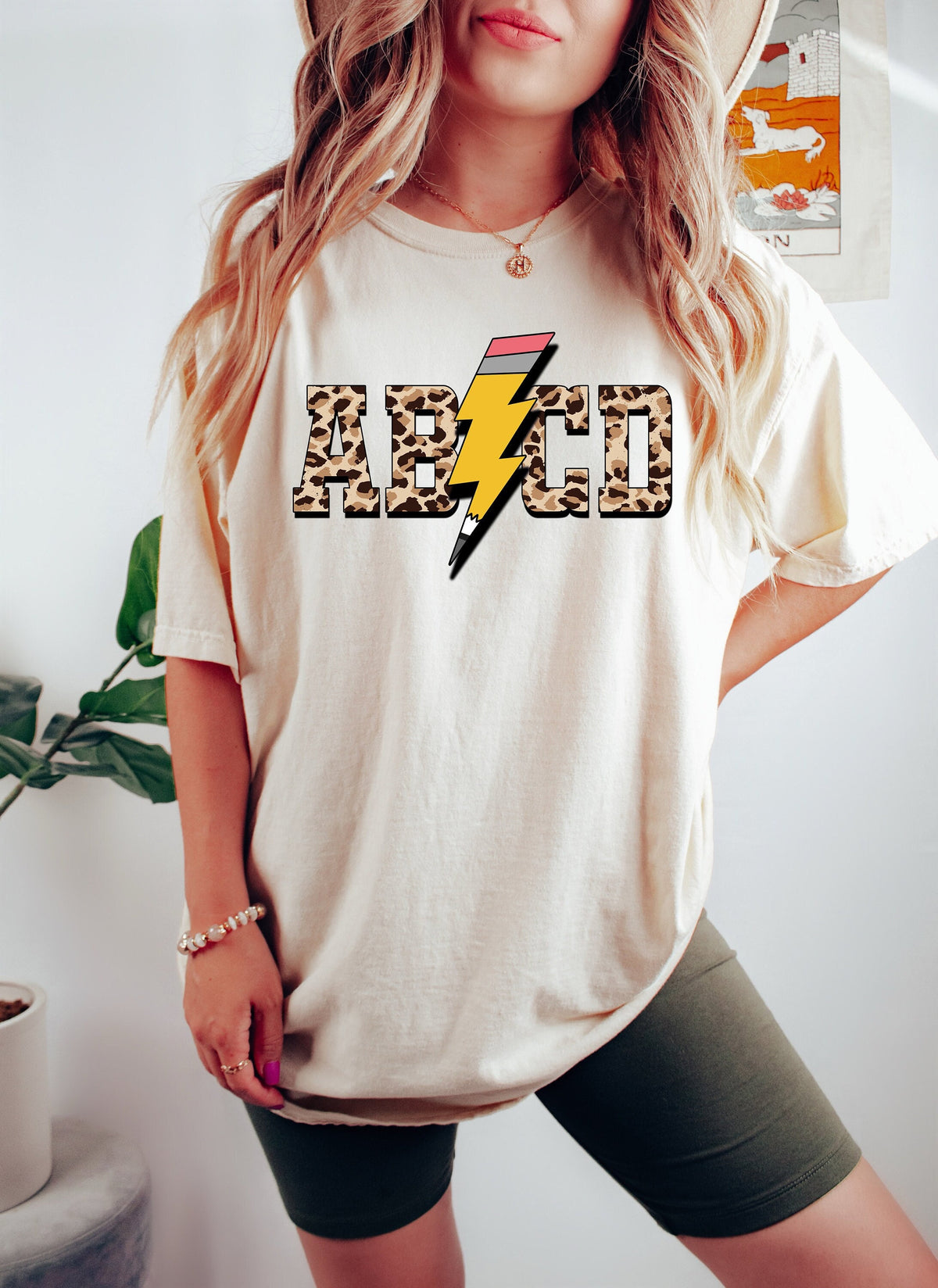 ABCD Pencil Bolt Teacher Shirt - Rock'n Roll Alphabet Tee
