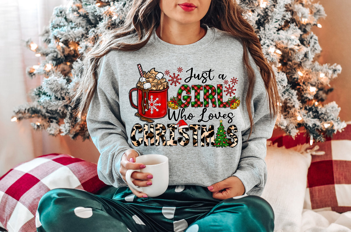 Just A Girl Who Loves Christmas Sweatshirt, Holiday Sweater