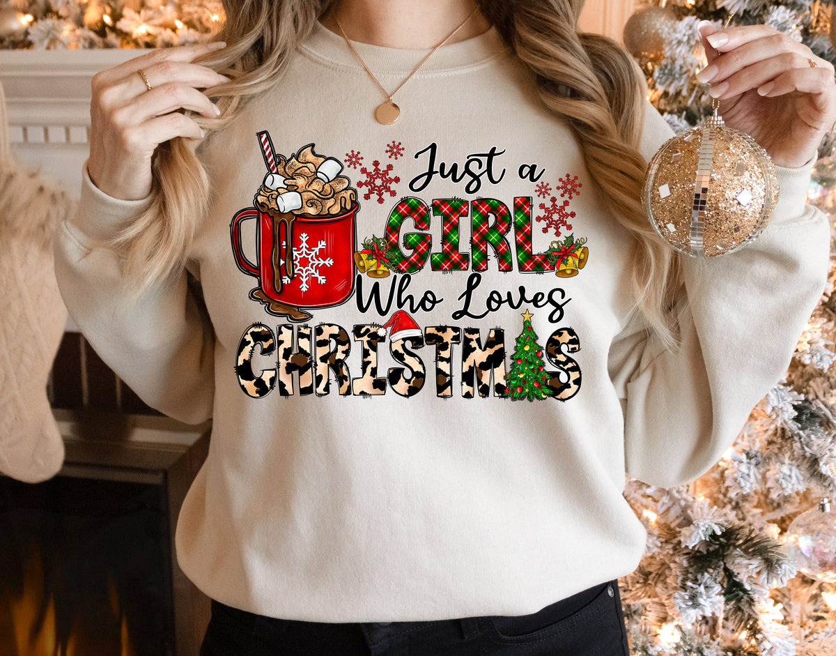 Just A Girl Who Loves Christmas Sweatshirt, Holiday Sweater