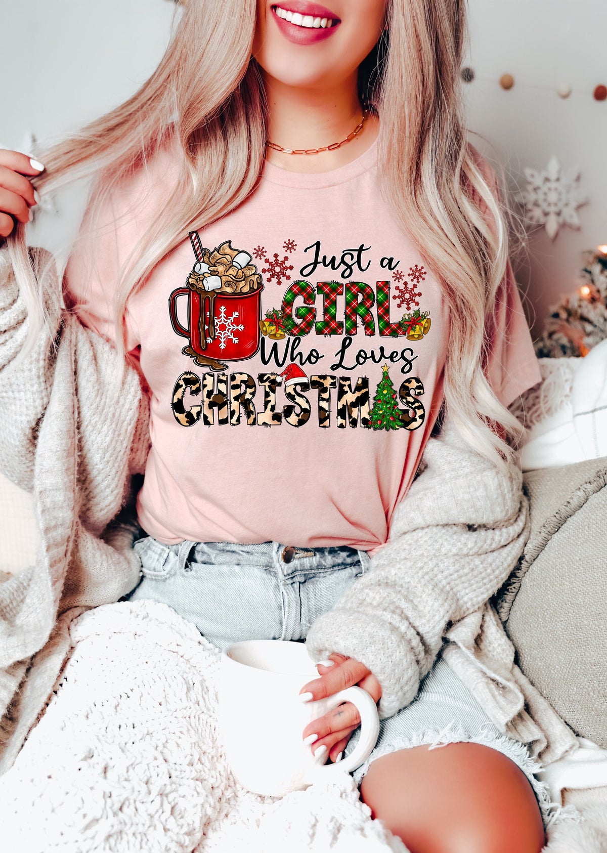 Just A Girl Who Loves Christmas Sweatshirt, Holiday Sweater
