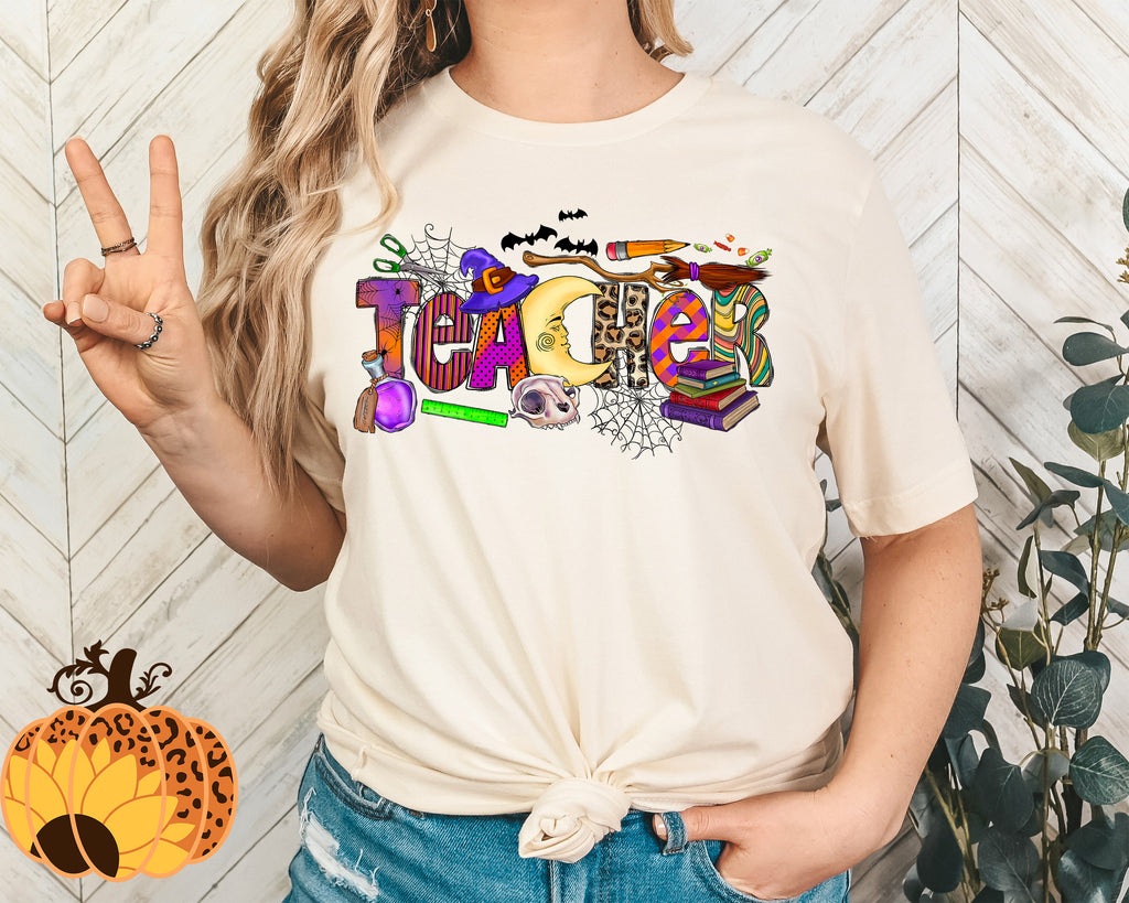 Retro Halloween Teacher Shirt: Fall Teacher Tee