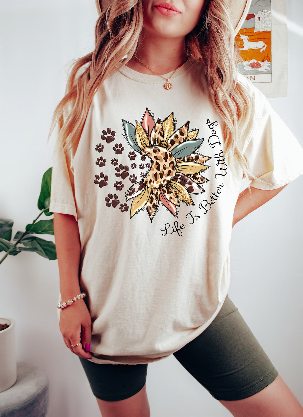 Life Is Better With Dogs Shirt: Floral Dog Mom Tee