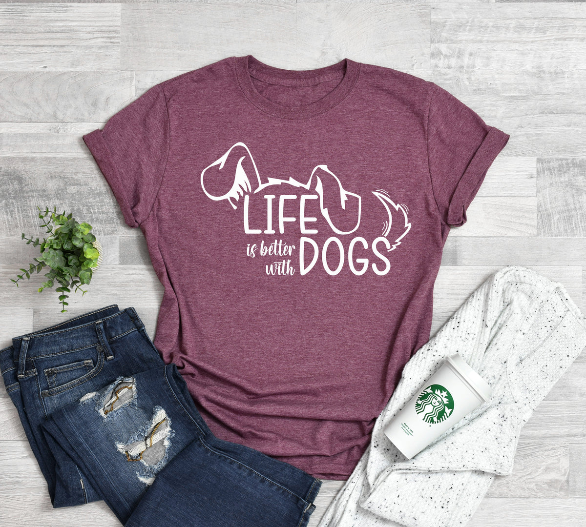 Life Is Better With Dogs Shirt: Dog Mom Unisex Tee