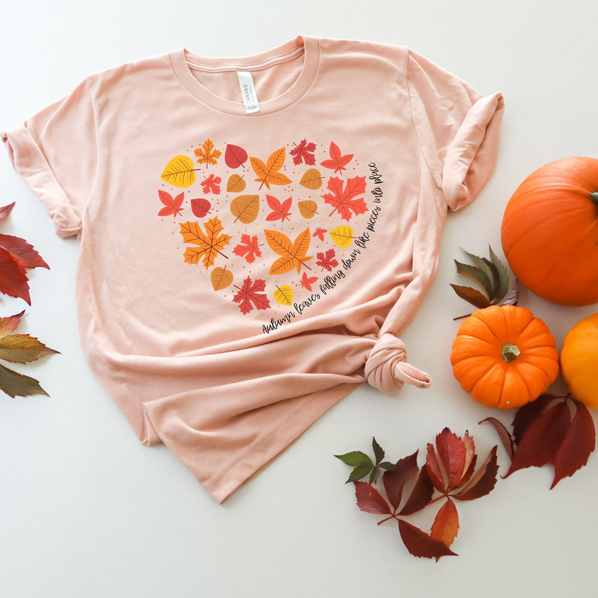 Fall Leaves Heart Sweatshirt: Autumn Thanksgiving Gift