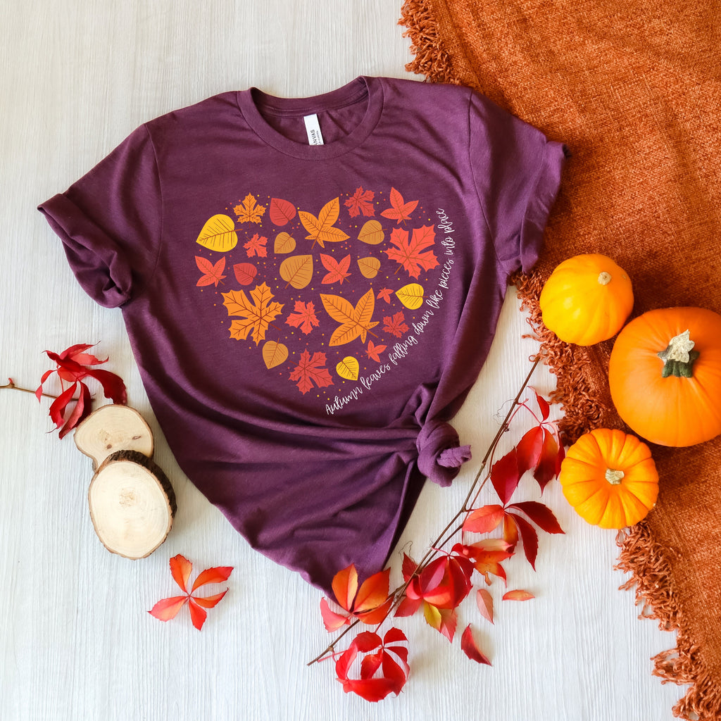 Fall Leaves Heart Sweatshirt: Autumn Thanksgiving Gift