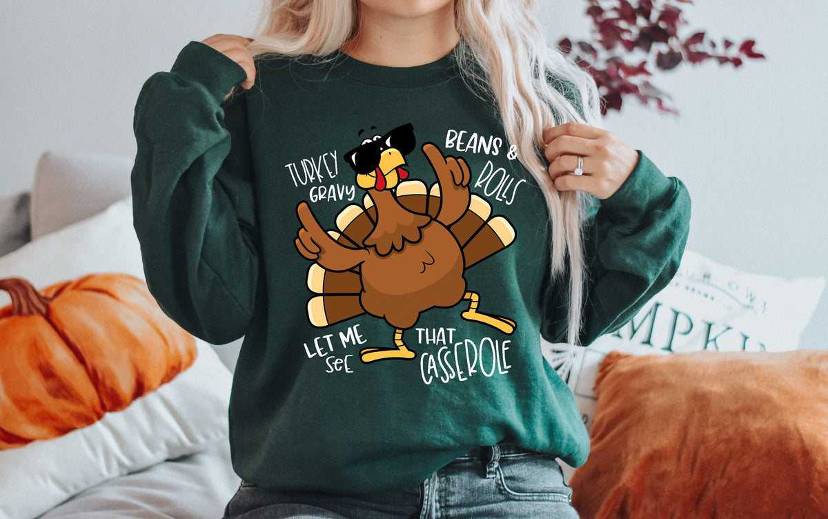 Funny Thanksgiving Turkey Casserole Sweatshirt: Fall Shirt