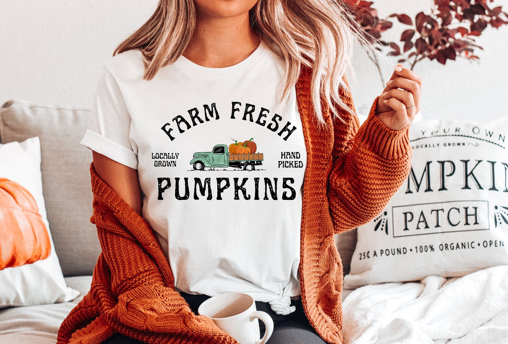 Farm Fresh Pumpkins Sweatshirt: Vintage Truck, Fall Harvest Tee