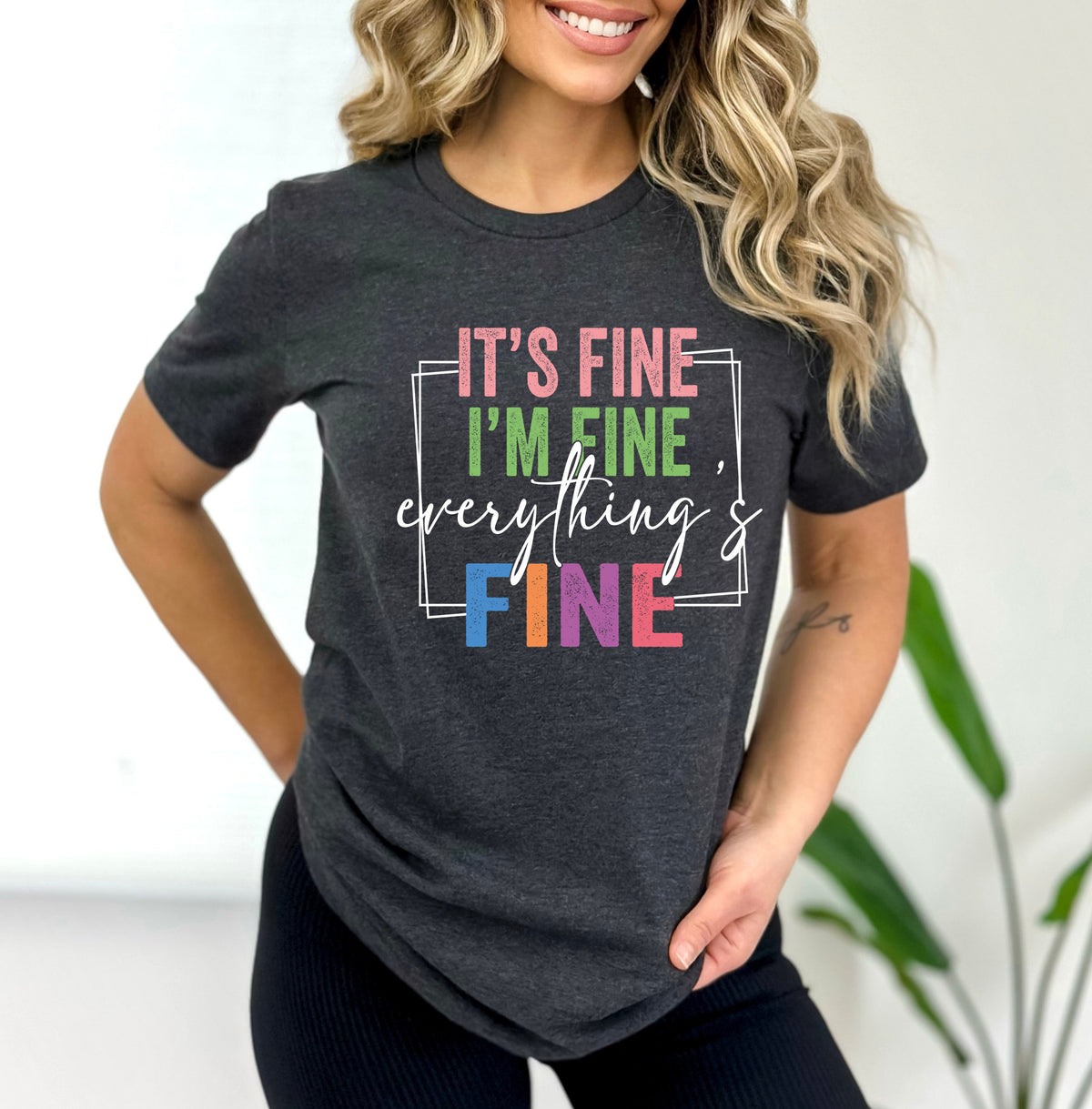 It's Fine I'm Fine T-Shirt: Sarcastic Introvert Tee