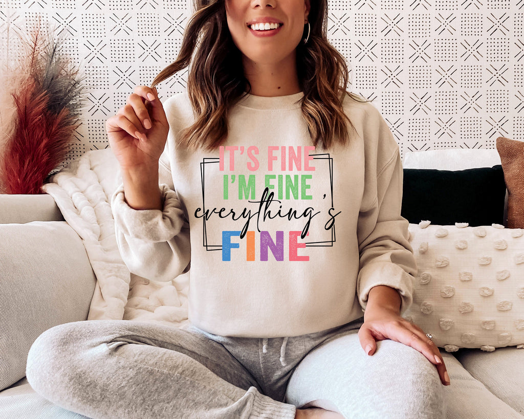 It's Fine I'm Fine T-Shirt: Sarcastic Introvert Tee