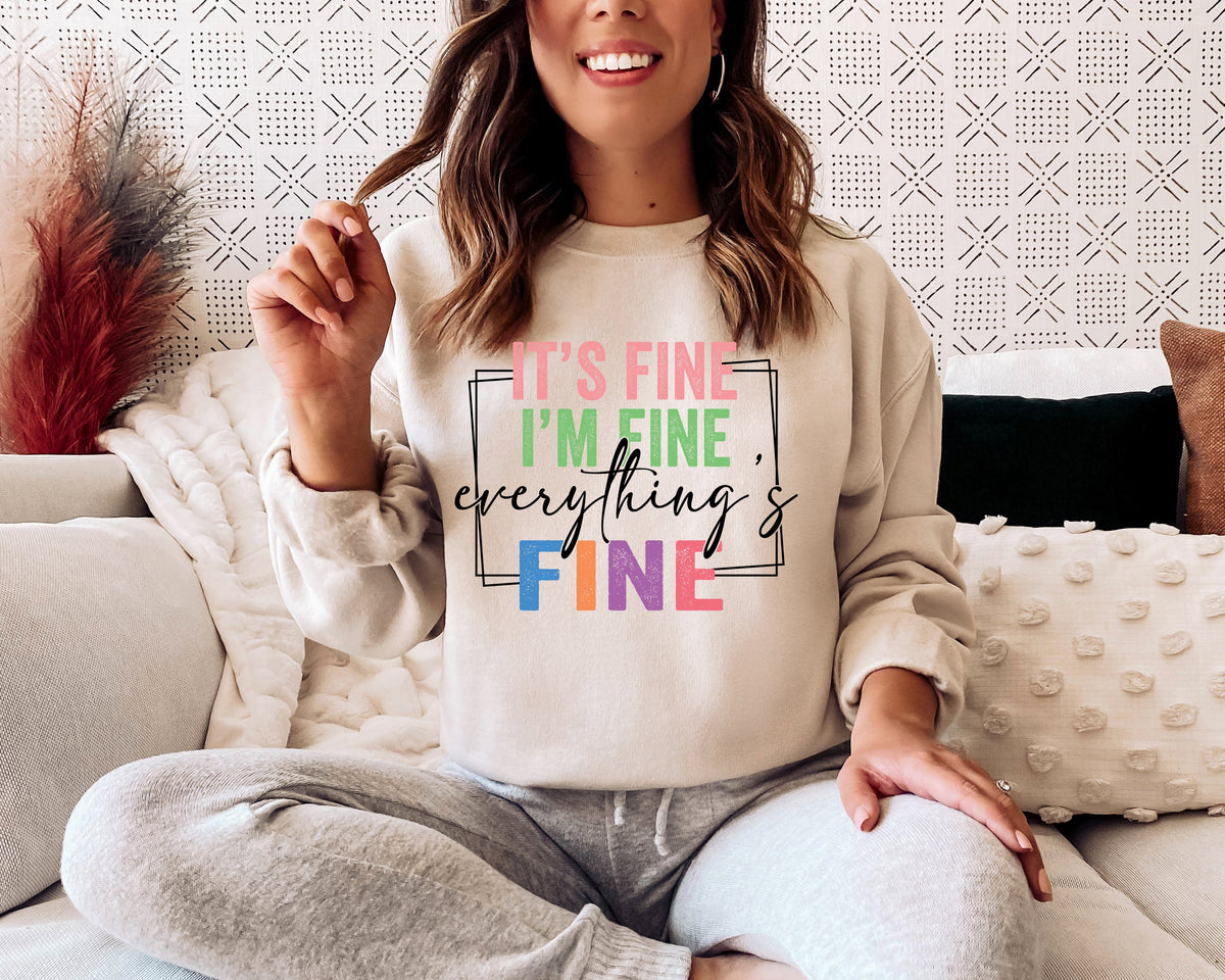 It's Fine I'm Fine T-Shirt: Sarcastic Introvert Tee