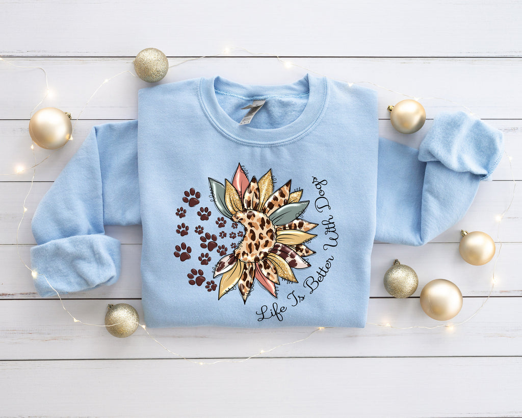 Life Is Better With Dogs Shirt: Floral Dog Mom Tee