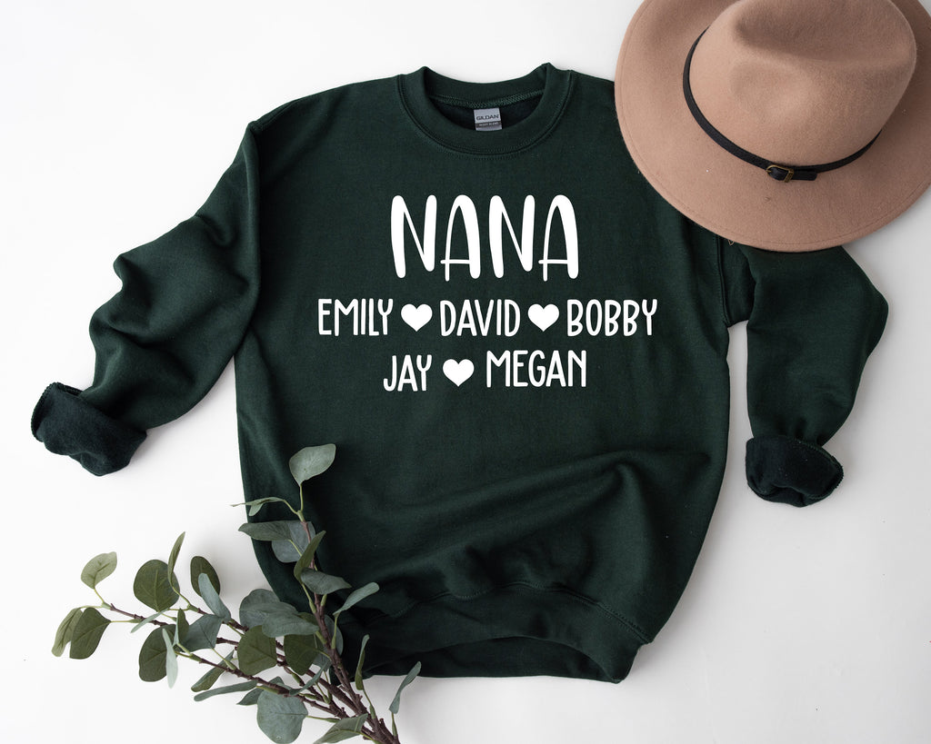 Personalized Nana Shirt: Grandchildren Names, Grandma Gift
