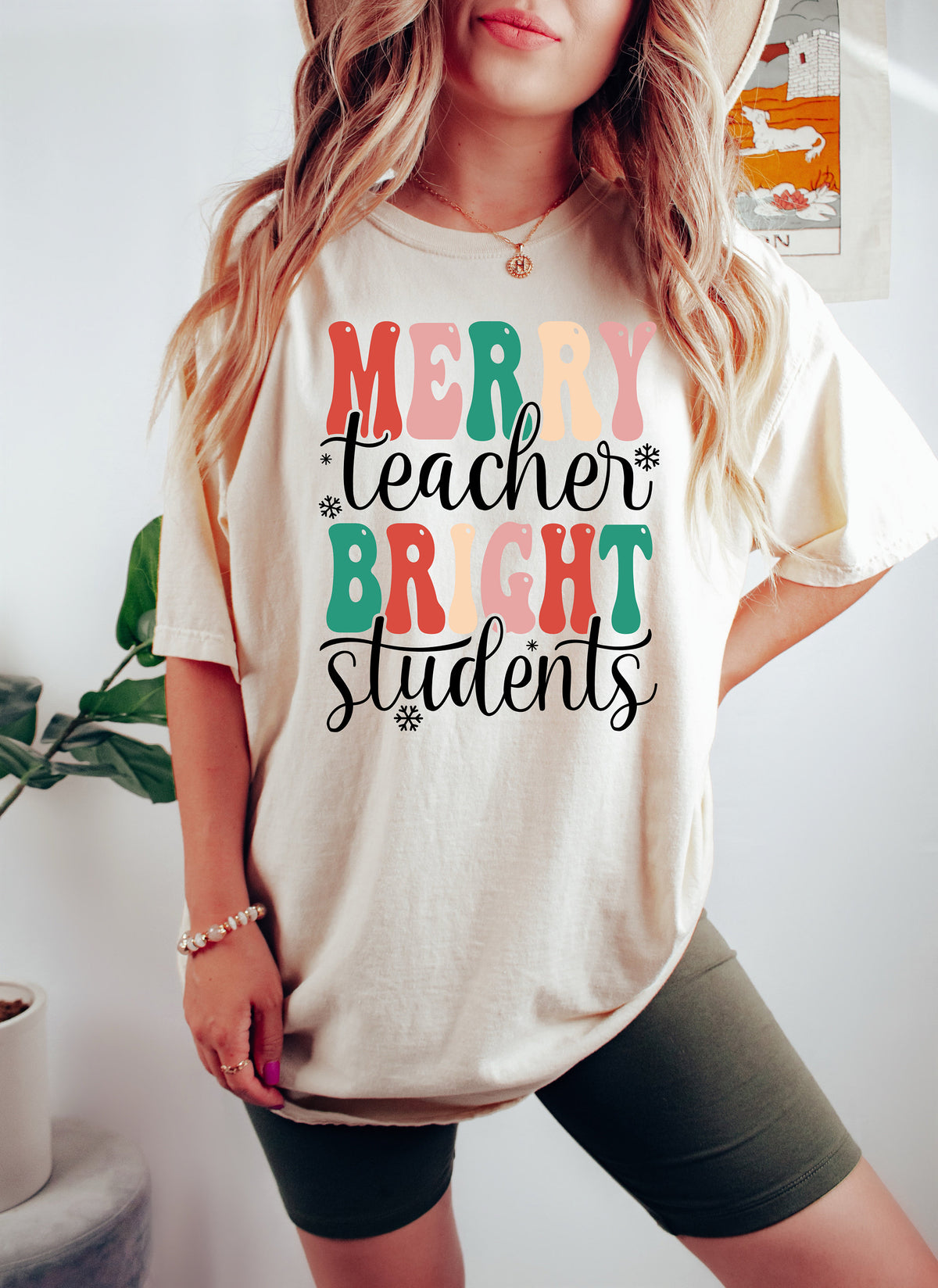 Merry Teacher Bright Students Christmas T-Shirt