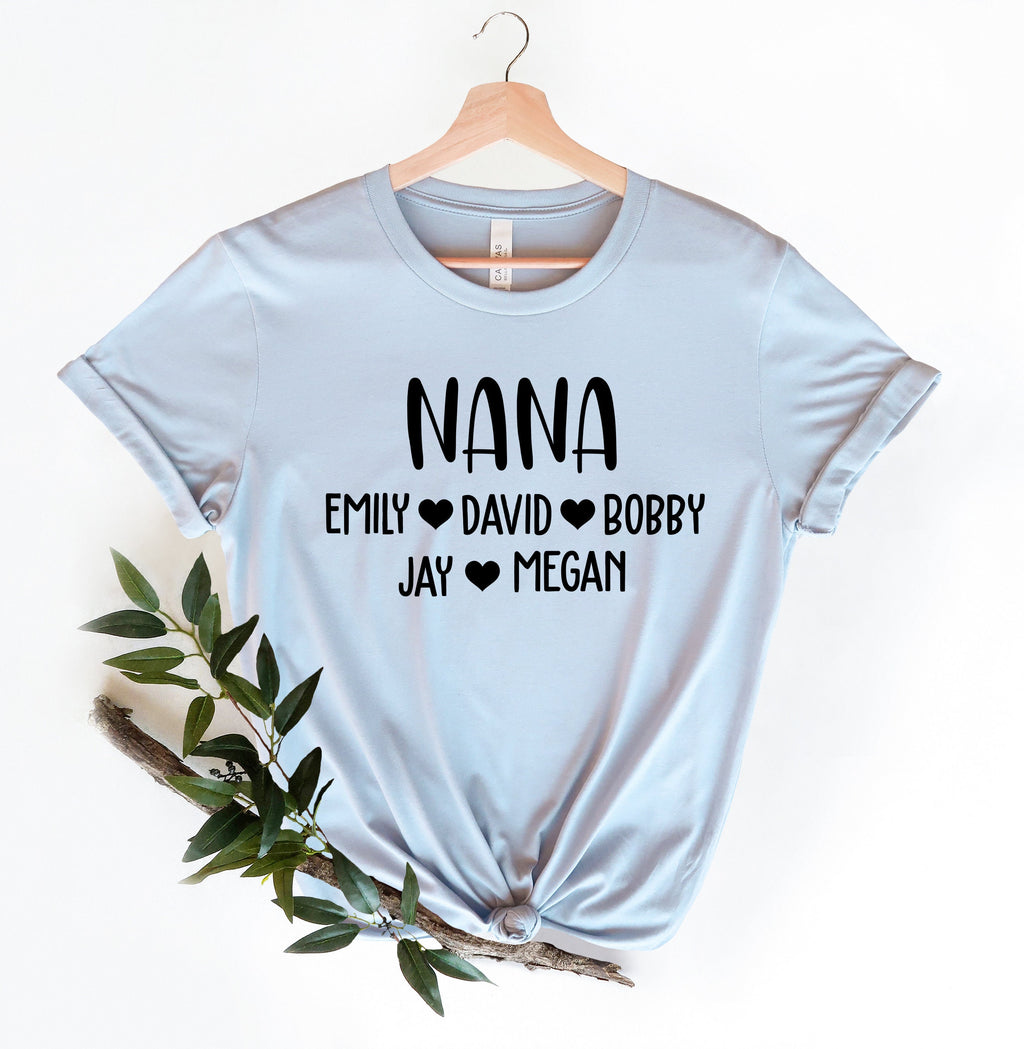 Personalized Nana Shirt: Grandchildren Names, Grandma Gift