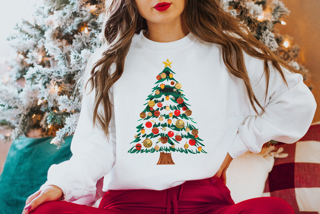 Christmas Tree Sweatshirt: Holiday Crewneck for Women