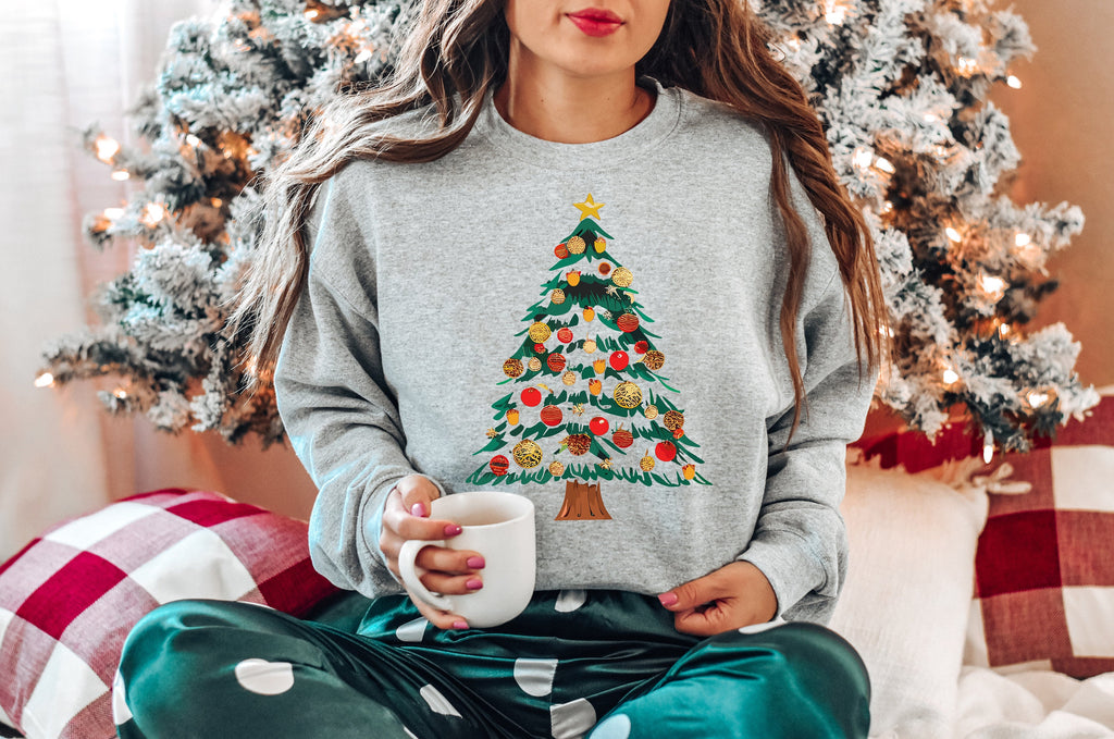 Christmas Tree Sweatshirt: Holiday Crewneck for Women