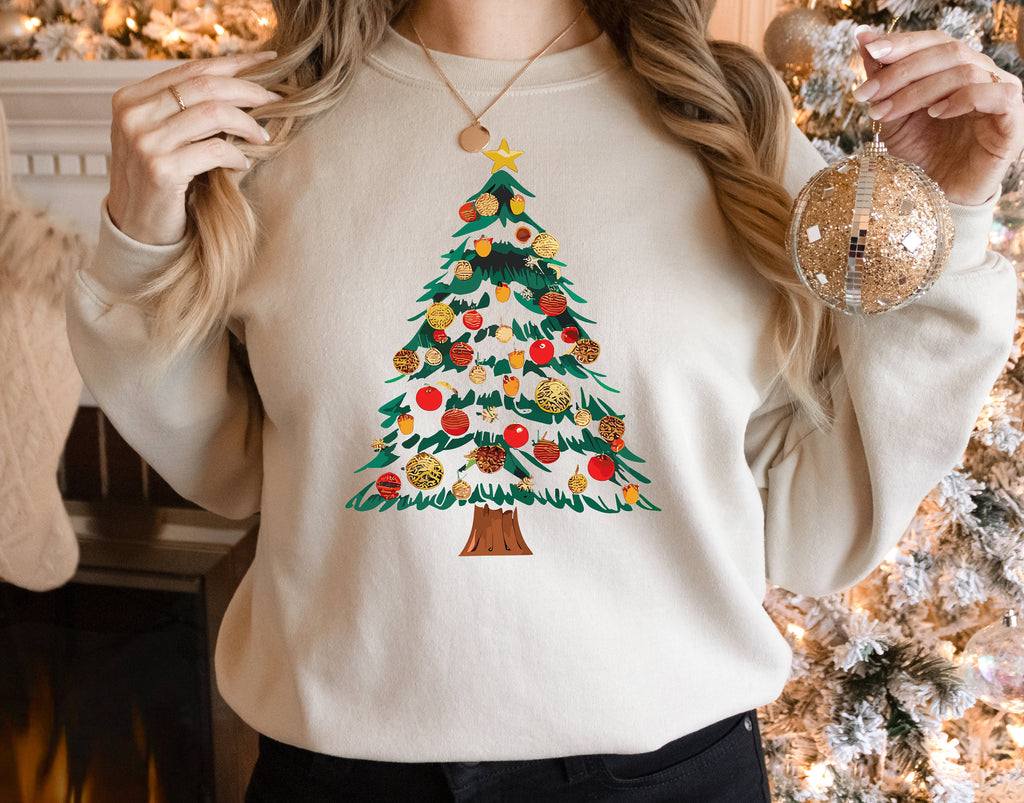 Christmas Tree Sweatshirt: Holiday Crewneck for Women