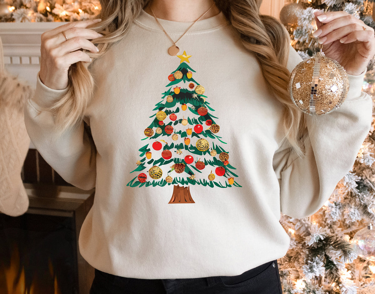Christmas Tree Sweatshirt: Holiday Crewneck for Women