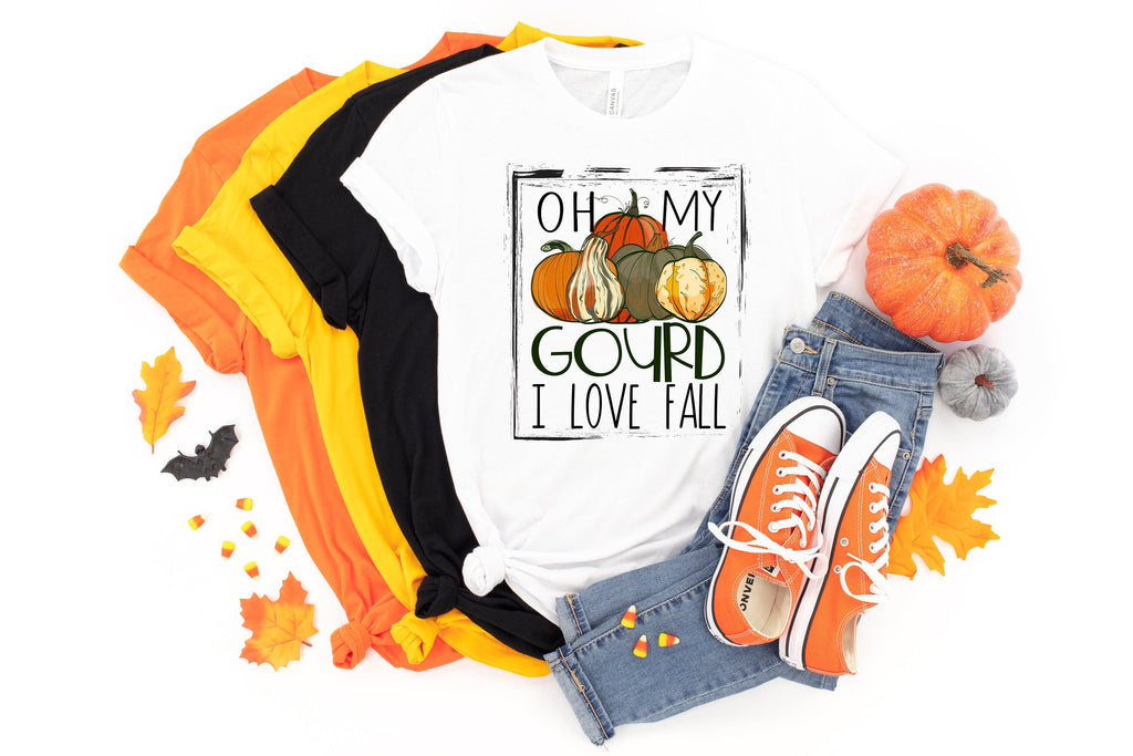 Oh My Gourd I Love Fall Shirt: Funny Thanksgiving Cotton Tee