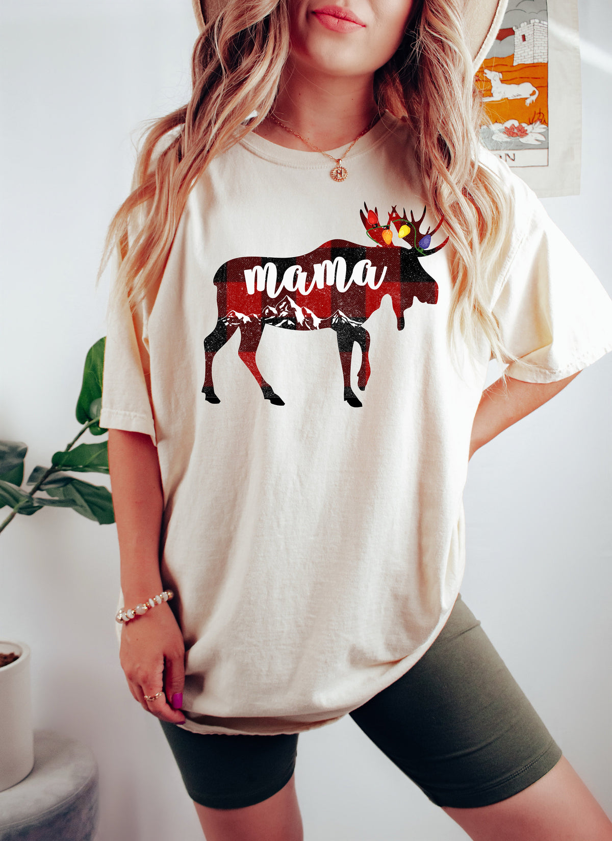 Family Moose Christmas Shirt: Buffalo Plaid Matching Tee