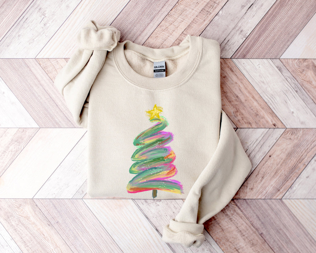 Watercolor Christmas Tree Shirt: Pastel Family Tee