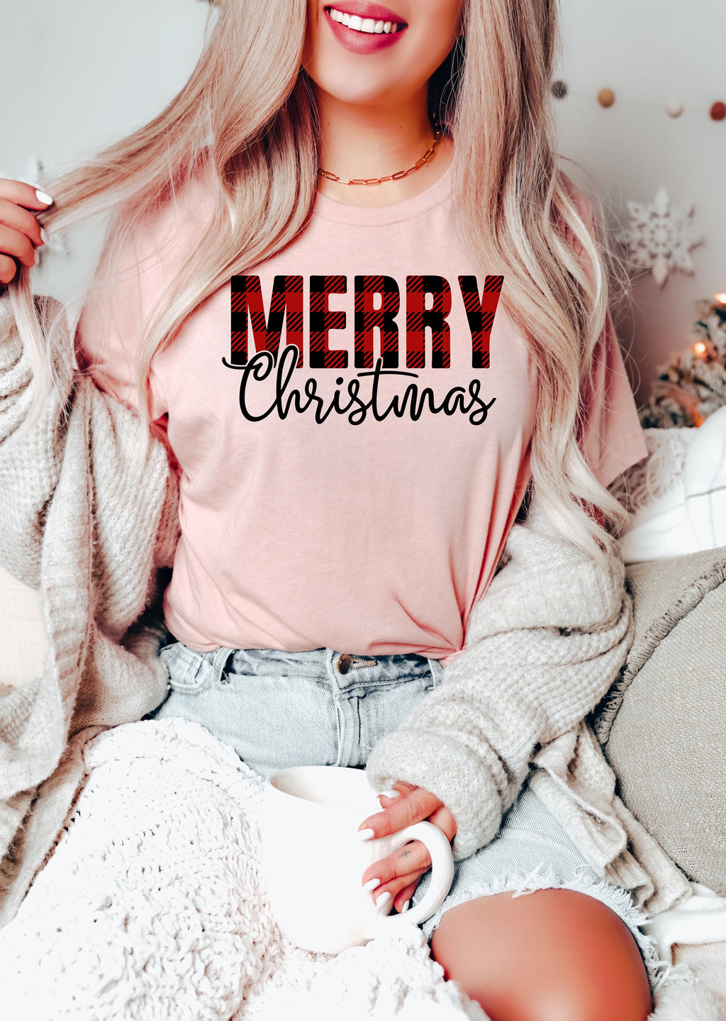 Buffalo Plaid Merry Christmas Sweatshirt - Family Holiday Shirt