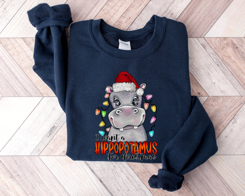 Hippo Christmas Shirt: I Want a Hippopotamus Tee