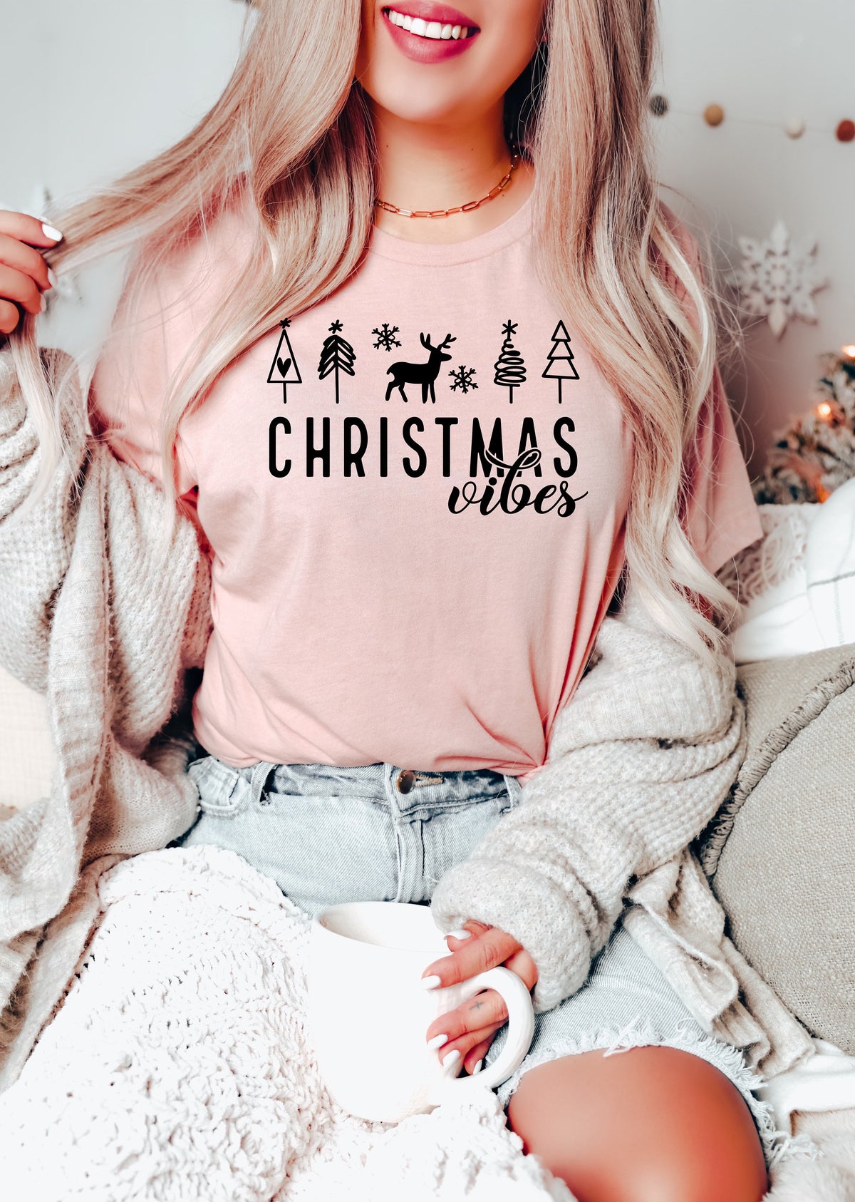Christmas Vibes Sweatshirt: Holiday Trees Tee