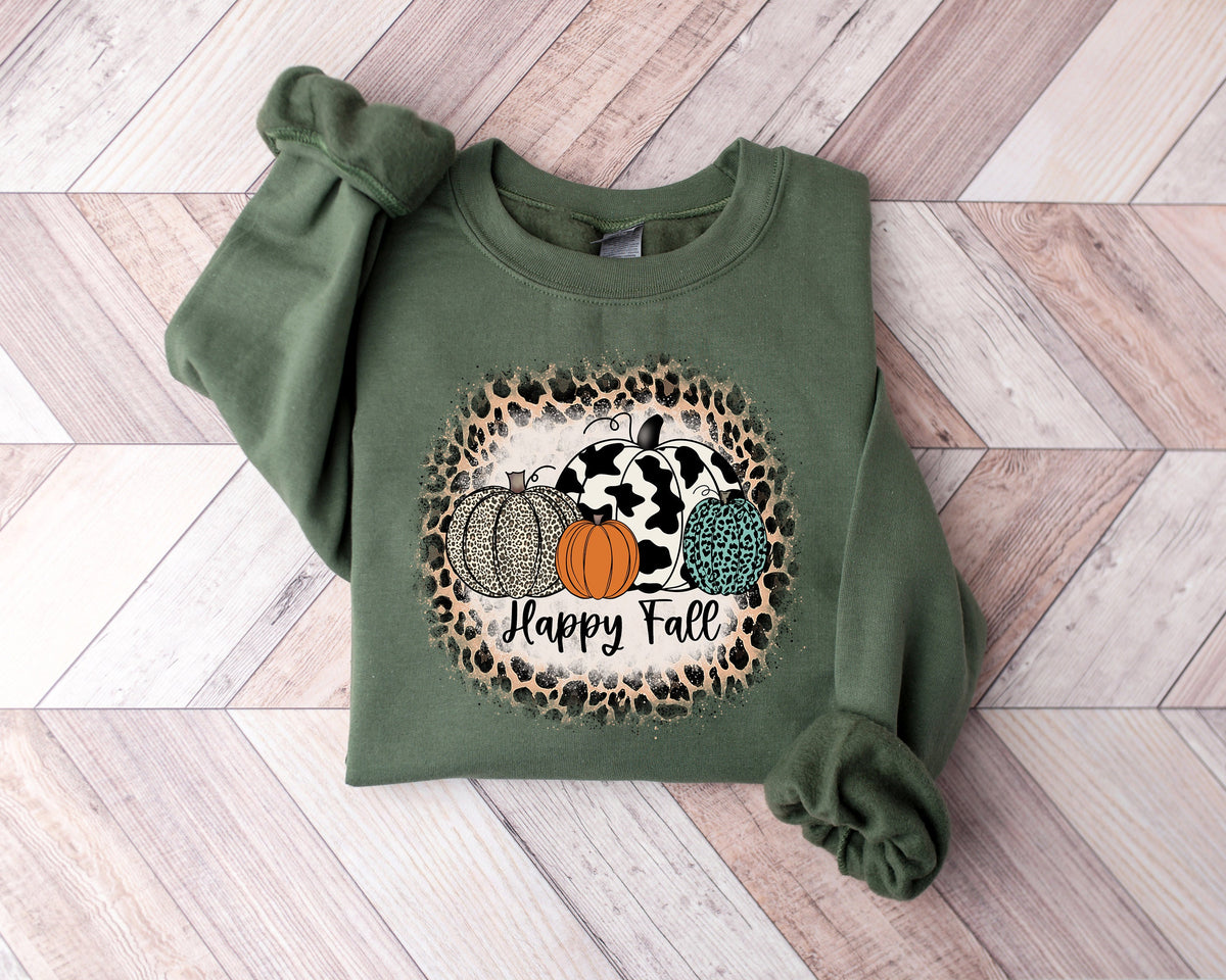 Happy Fall Pumpkin Shirt: Thanksgiving Vibes Cotton Tee