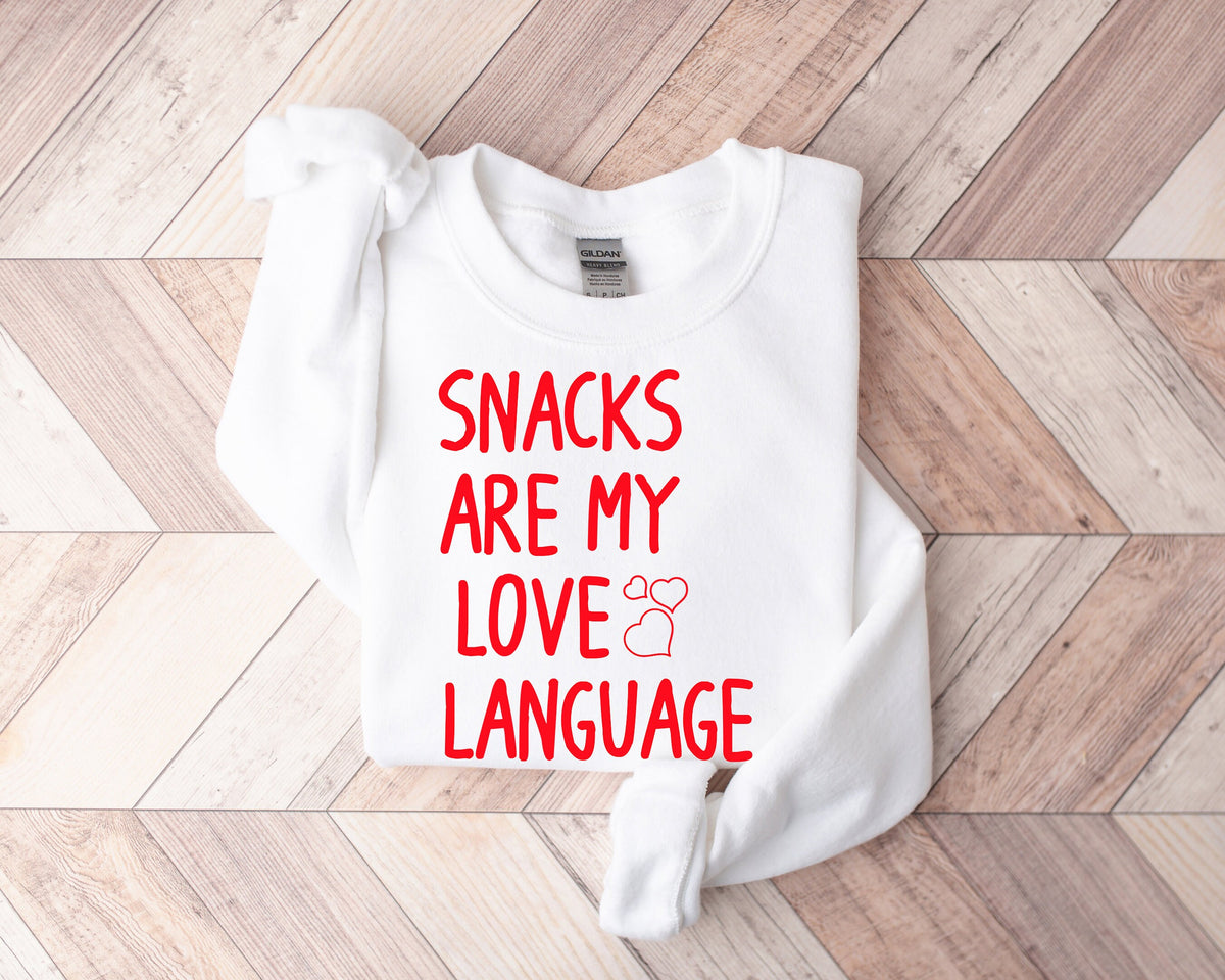 Snacks Are My Love Language Shirt: Funny Valentine's Day Tee