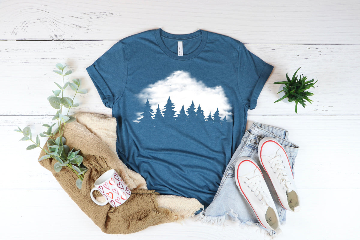 Mountain Pine Tree Sweatshirt: Camp Outdoors Nature Shirt