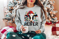 Ho Ho Heifer Christmas Cow Sweatshirt: Funny Holiday Tee