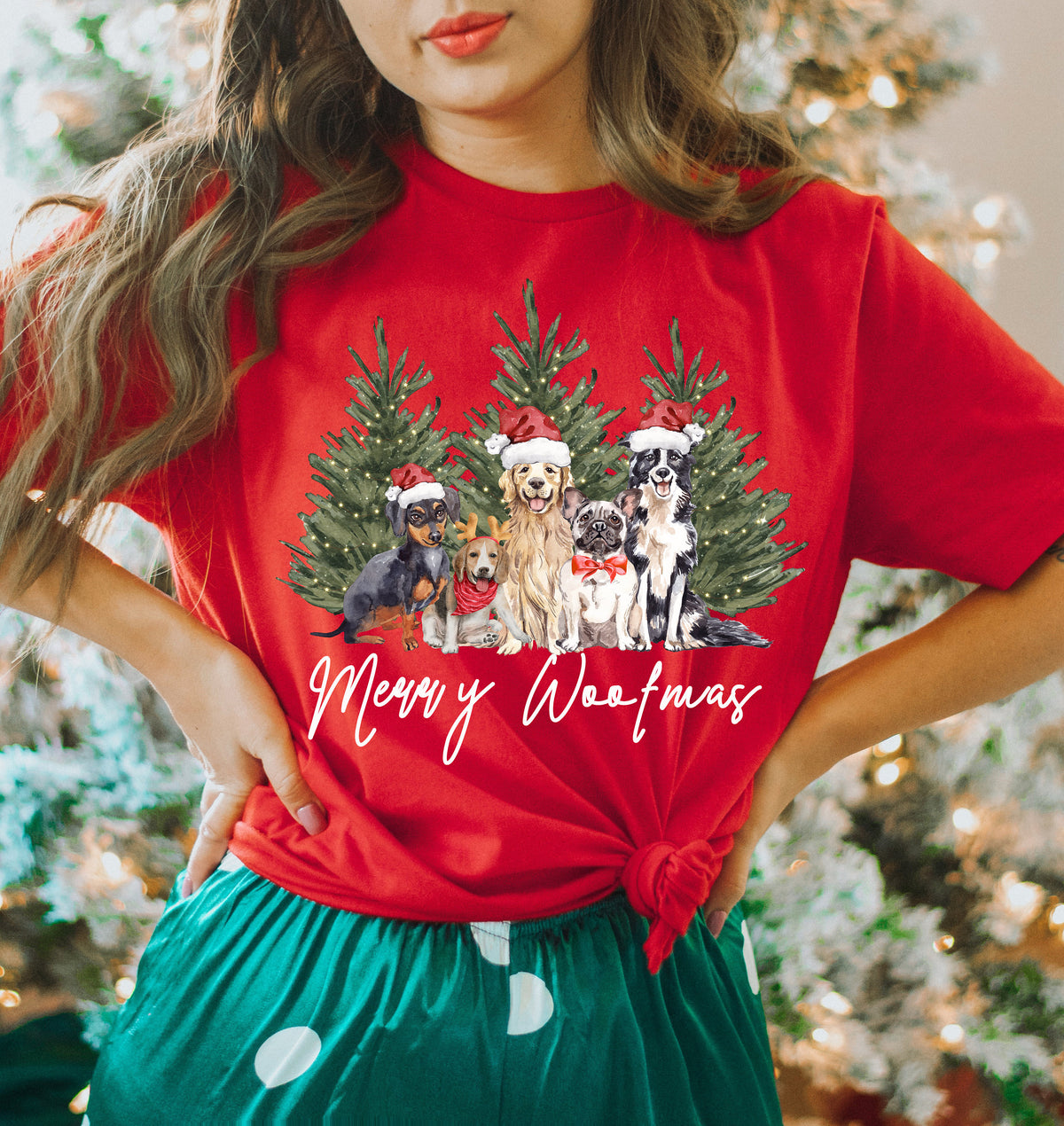 Merry Woofmas Dog Christmas Shirt - Dog Mom Gift