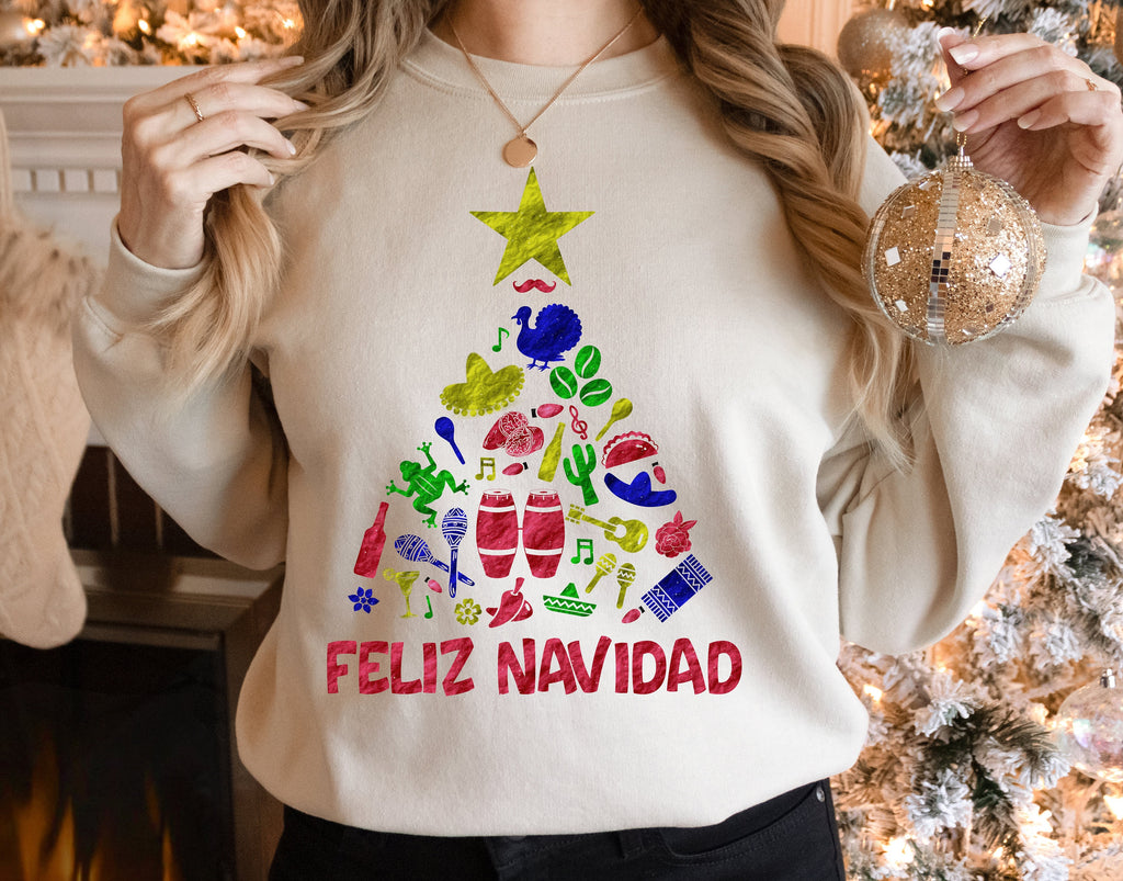 Feliz Navidad Shirt: Boricua Christmas Tree, Latino Holiday