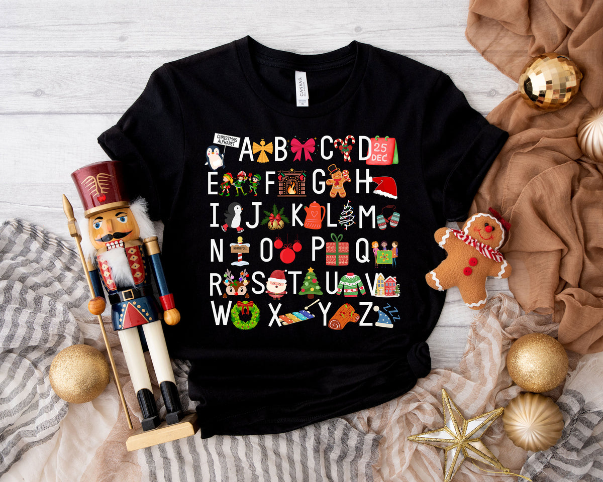 Christmas Alphabet Teacher Shirt, Holiday ABC Pre-K Shirt