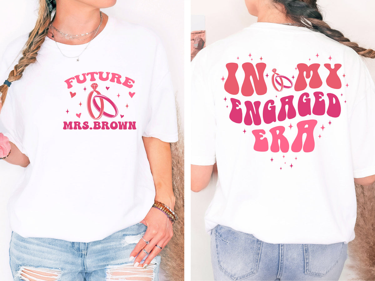In My Engaged Era Shirt: Custom Bride Gift, Bridal Shower Tee
