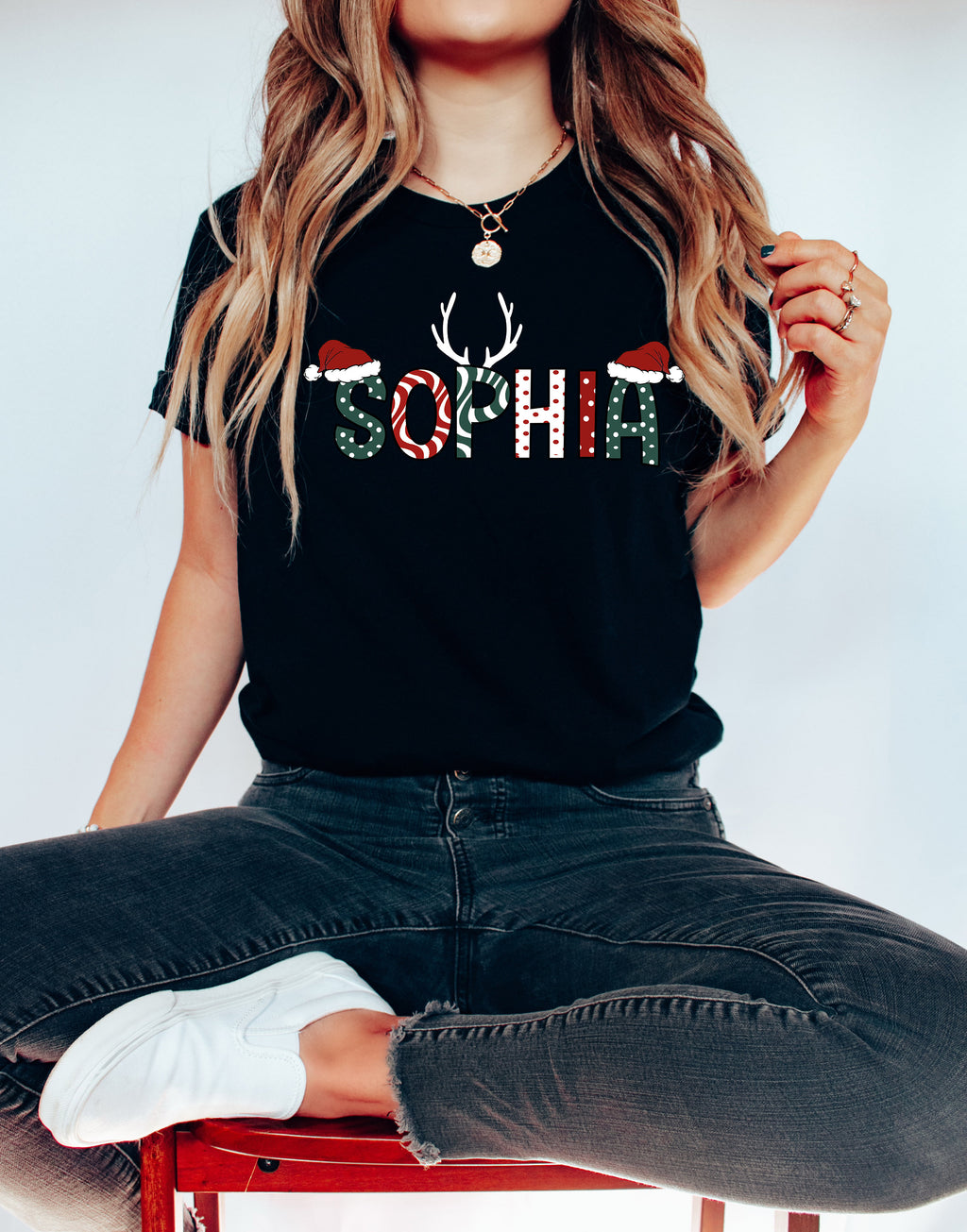 Personalized Reindeer Family Christmas Shirt