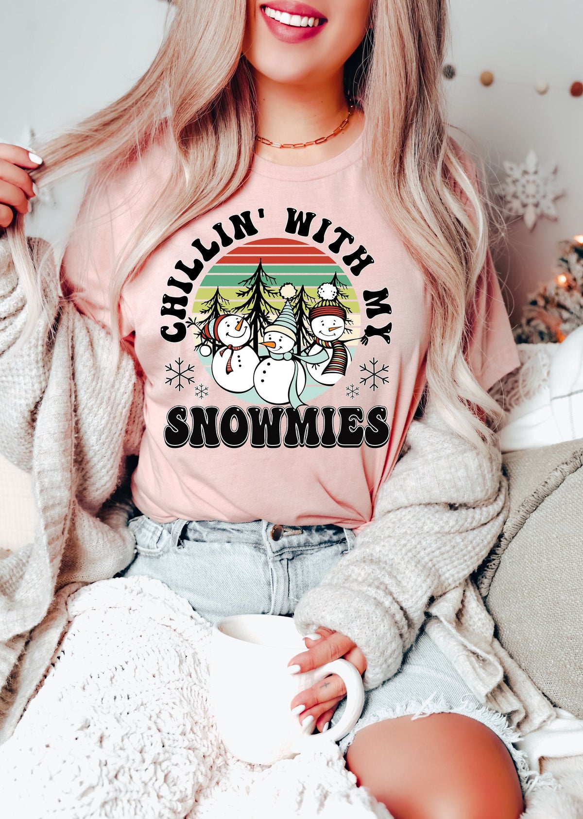 Pre-K Teacher Christmas Shirt: Chillin' With My Snowmies Tee