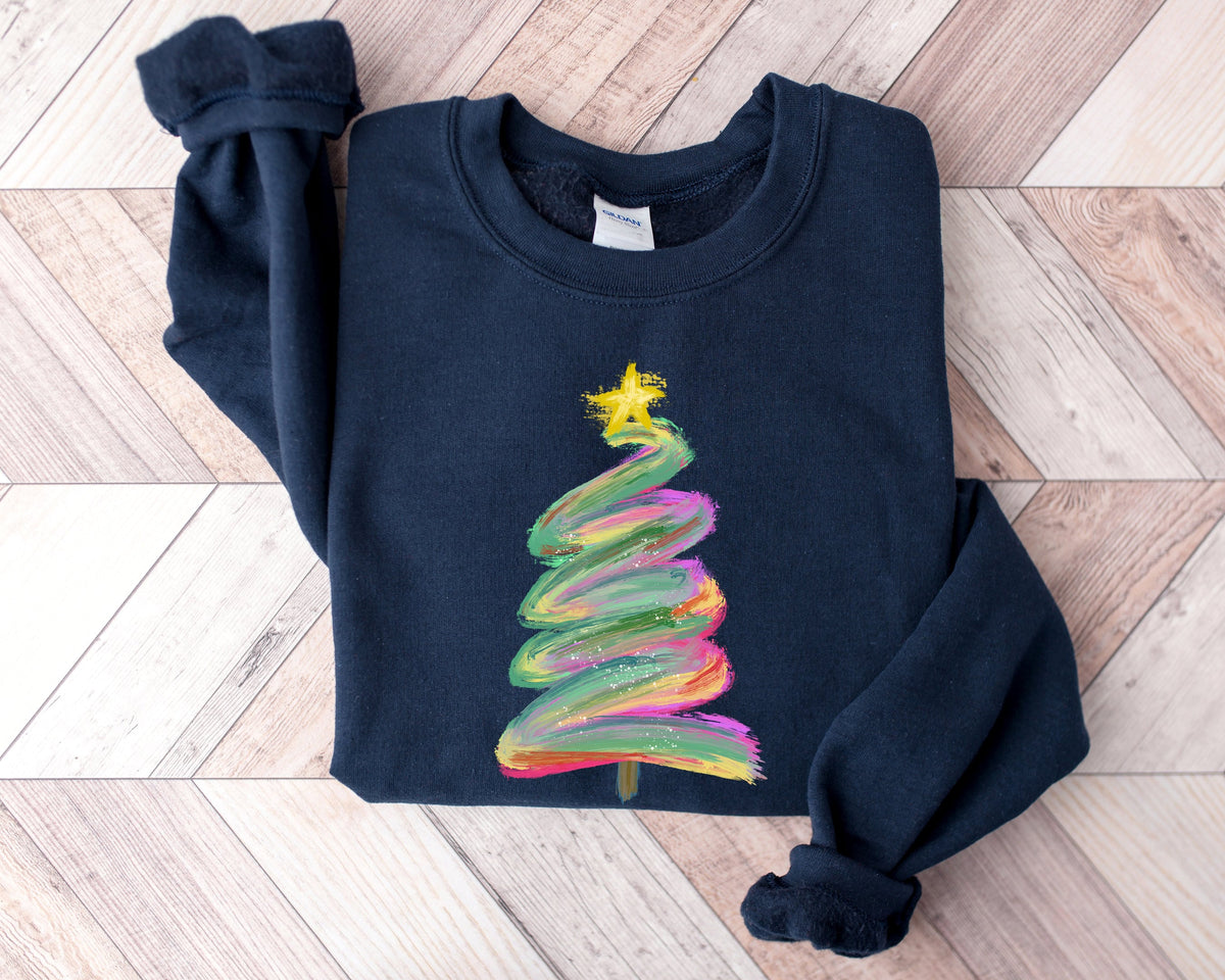 Watercolor Christmas Tree Shirt: Pastel Family Tee