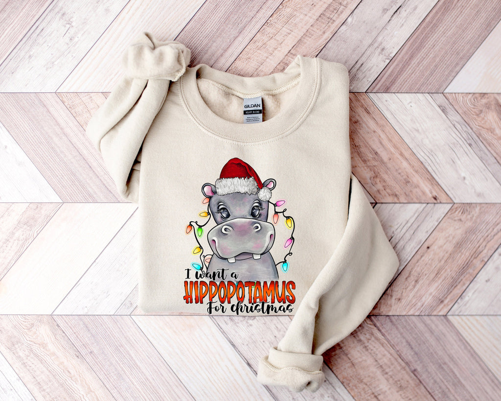 Hippo Christmas Shirt: I Want a Hippopotamus Tee