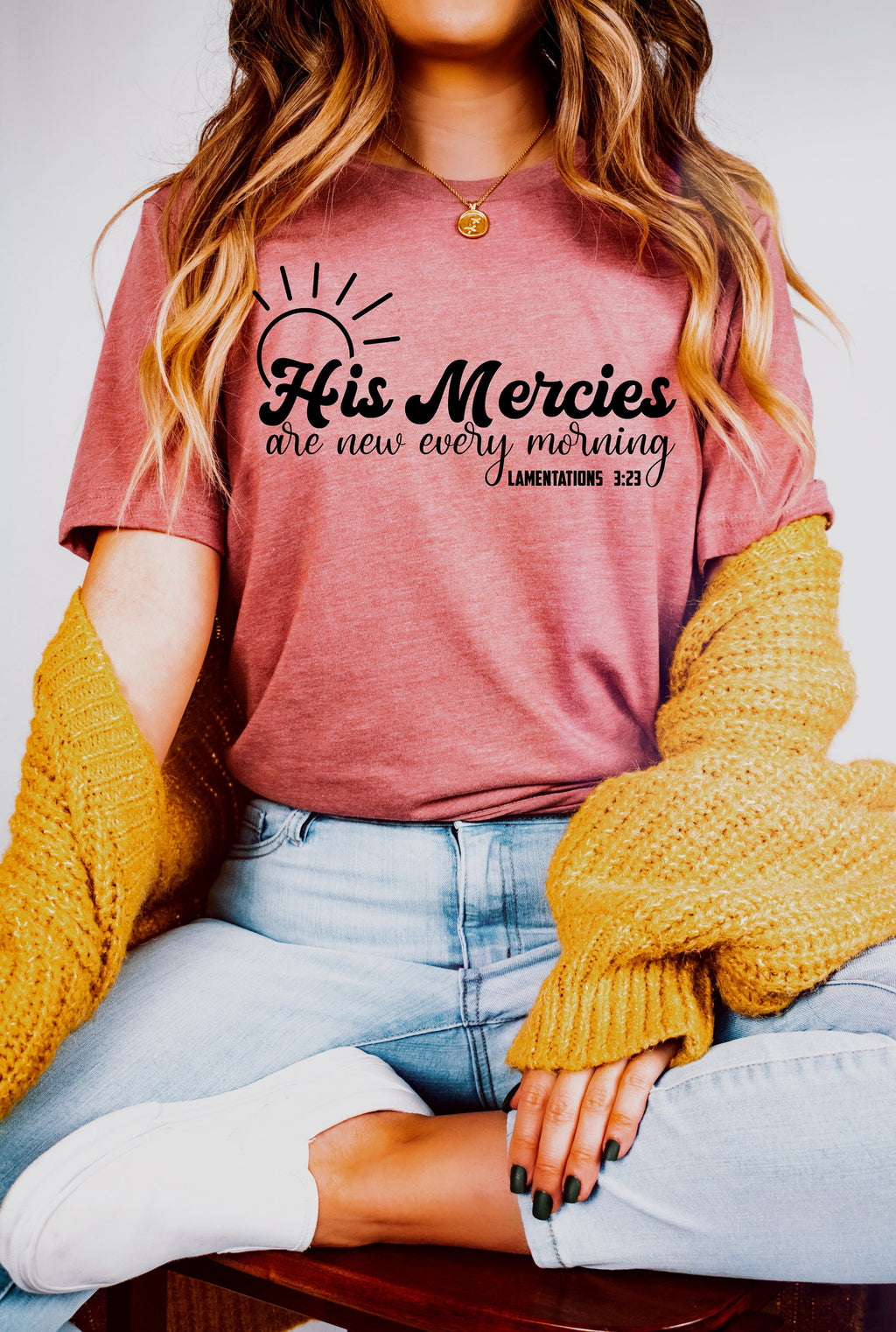 His Mercies Are New Christian T-Shirt: Bible Verse Religious Tee
