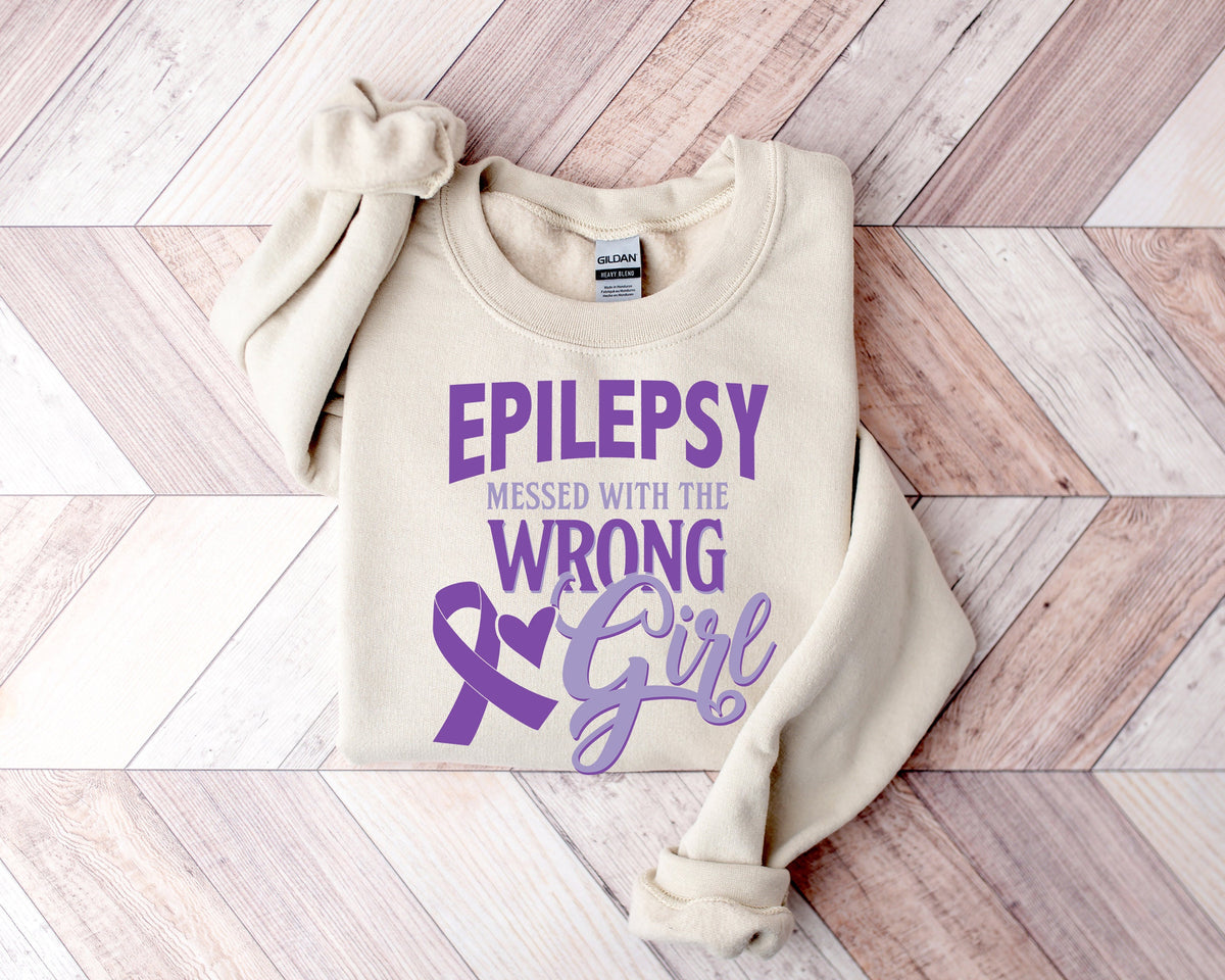Epilepsy Awareness T-Shirt: Funny Epilepsy Warrior Purple Ribbon Tee