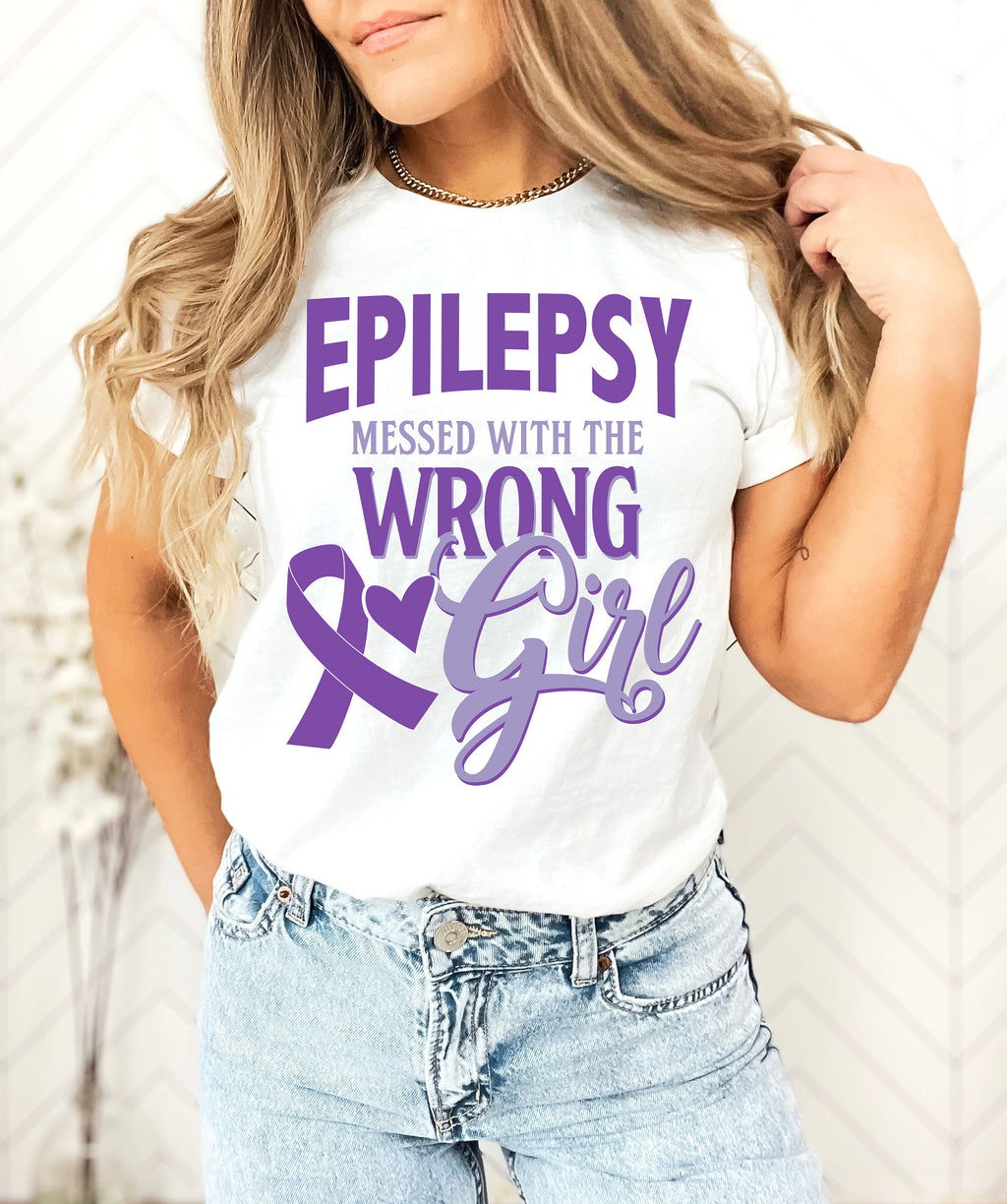 Epilepsy Awareness T-Shirt: Funny Epilepsy Warrior Purple Ribbon Tee