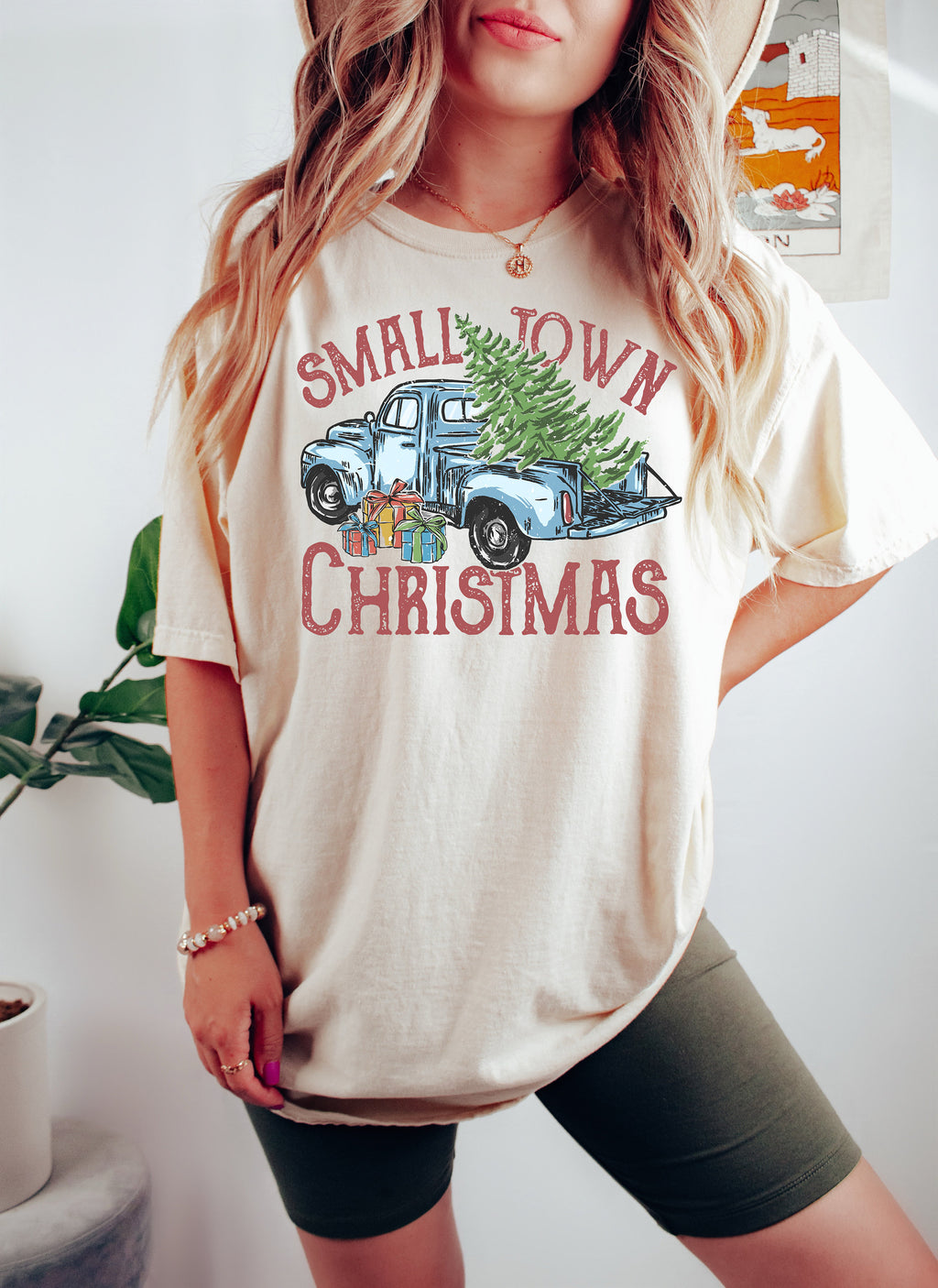 Small Town Christmas Sweatshirt, Vintage Truck, Holiday Gift