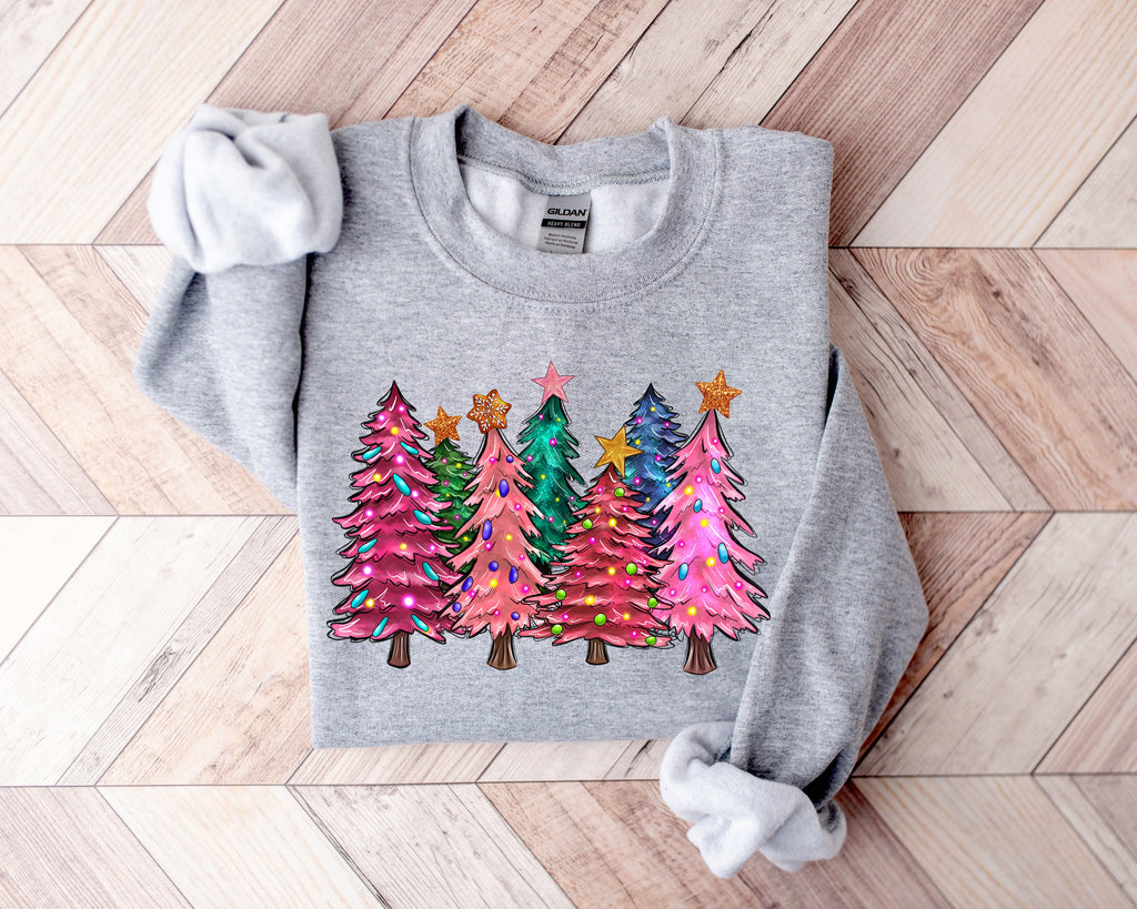 Pink Christmas Trees Shirt: Holiday Leopard Tee