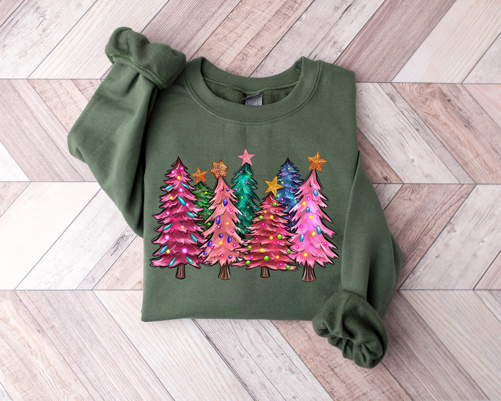 Pink Christmas Trees Shirt: Holiday Leopard Tee