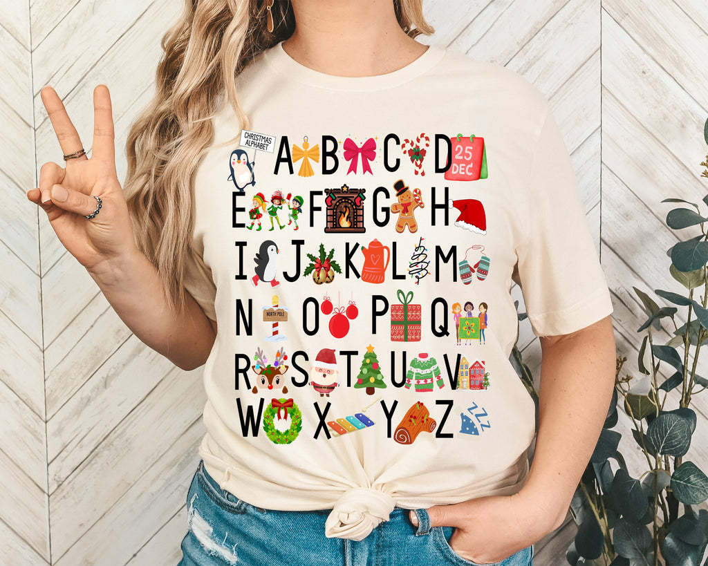 Christmas Alphabet Teacher Shirt, Holiday ABC Pre-K Shirt