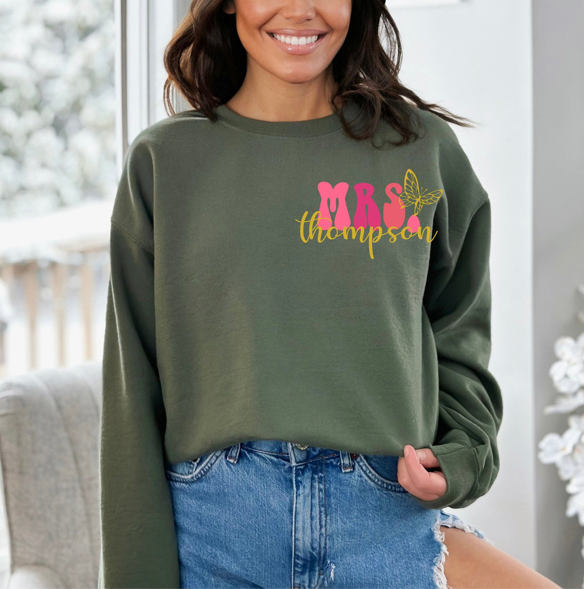 In My Teacher Era Sweatshirt: Custom Teacher Name, Back To School Shirt