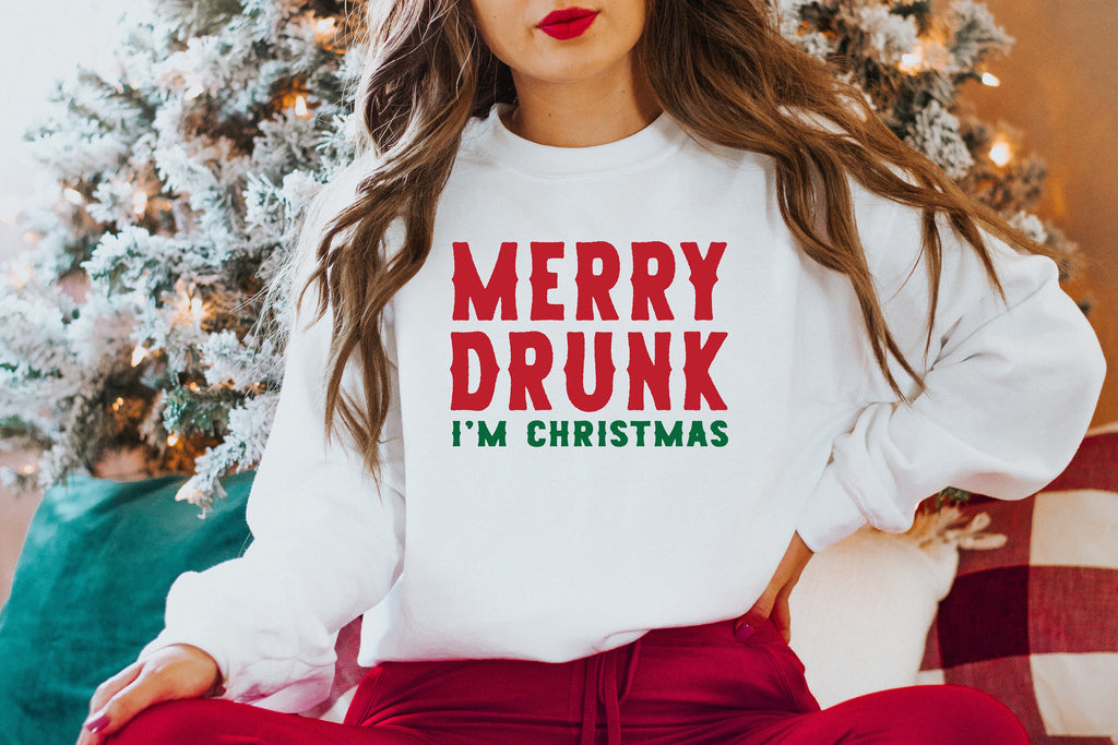 Merry And Drunk I'm Christmas Sweatshirt: Family Matching Top