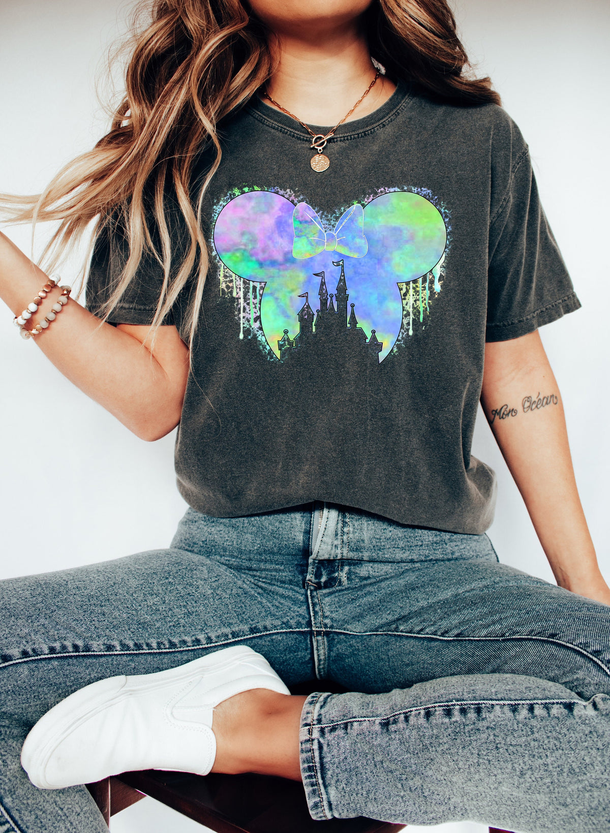 Watercolor Castle Mouse Ear Shirt - Matching Family Vacation Tee